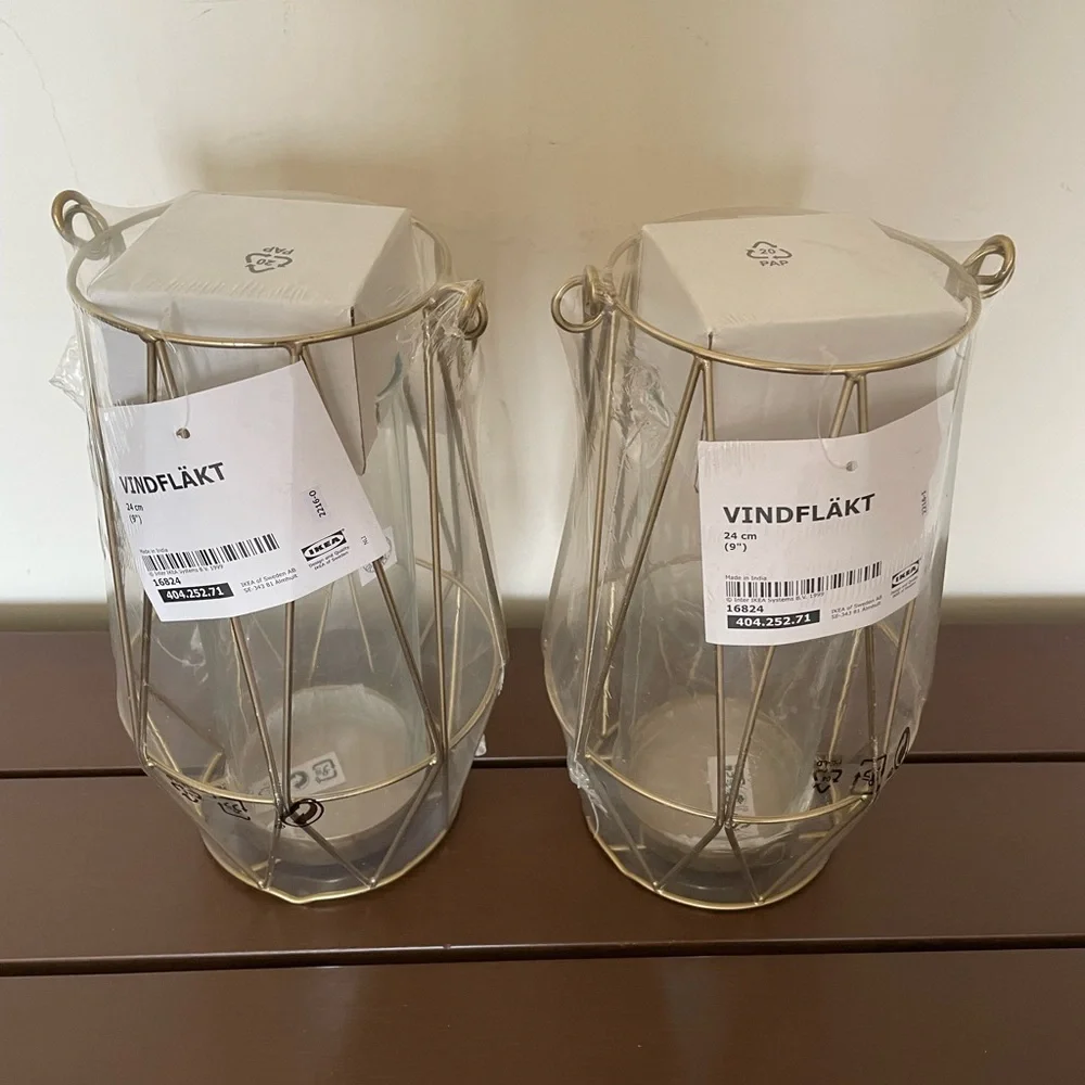 IKEA VINDFLÄKT Tealight Holder, gold-colour24 cm (9 
